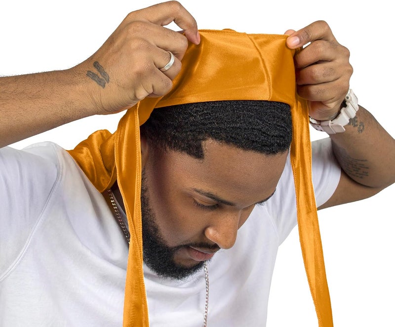 ForceWave 4PCS Silky Durags for Men Women 360 Waves with 1 Wave Cap, Silky Satin Durag Extra Long Tails - Image 4